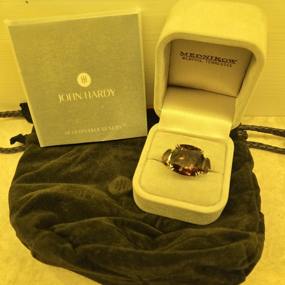 John Hardy Smoky Quartz Ring (rare & discontinued) Silver